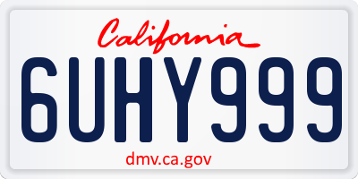 CA license plate 6UHY999