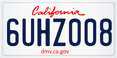 CA license plate 6UHZ008