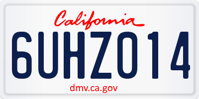 CA license plate 6UHZ014