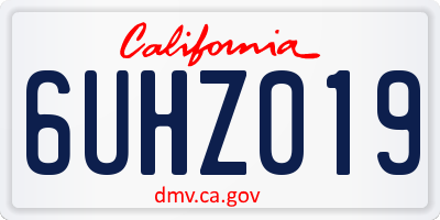CA license plate 6UHZ019