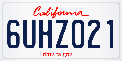 CA license plate 6UHZ021