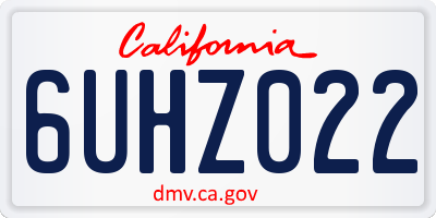 CA license plate 6UHZ022