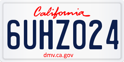 CA license plate 6UHZ024