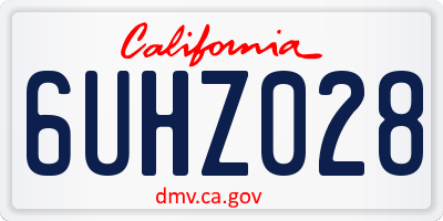 CA license plate 6UHZ028