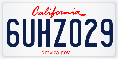 CA license plate 6UHZ029