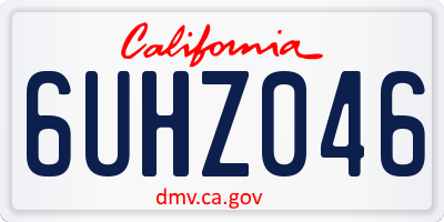 CA license plate 6UHZ046