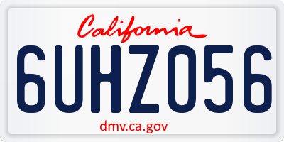 CA license plate 6UHZ056