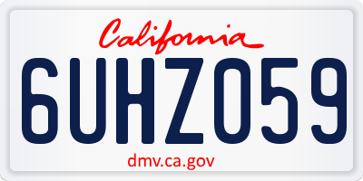 CA license plate 6UHZ059