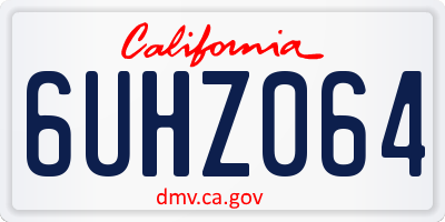 CA license plate 6UHZ064