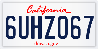 CA license plate 6UHZ067