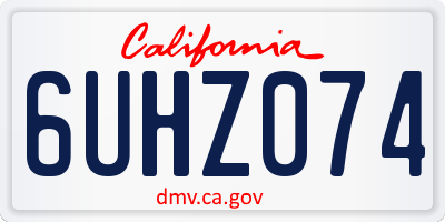 CA license plate 6UHZ074