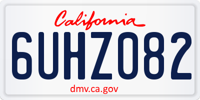 CA license plate 6UHZ082