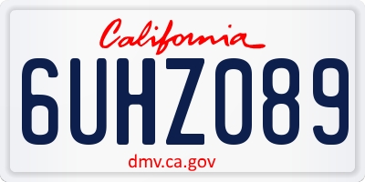 CA license plate 6UHZ089