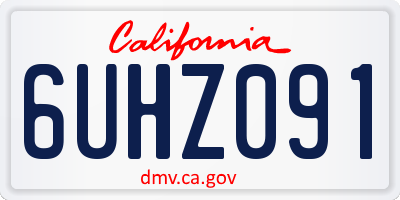 CA license plate 6UHZ091