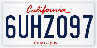 CA license plate 6UHZ097