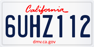 CA license plate 6UHZ112