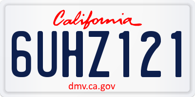 CA license plate 6UHZ121