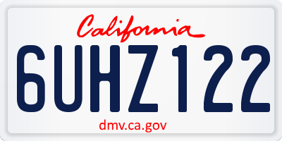 CA license plate 6UHZ122