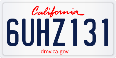 CA license plate 6UHZ131