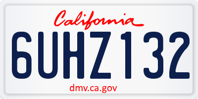 CA license plate 6UHZ132
