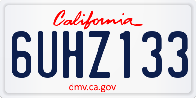 CA license plate 6UHZ133