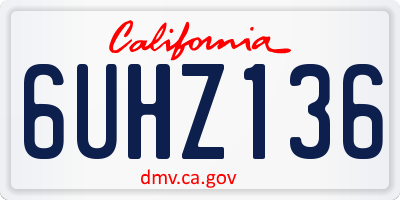 CA license plate 6UHZ136
