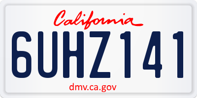 CA license plate 6UHZ141