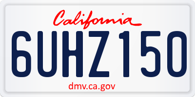 CA license plate 6UHZ150
