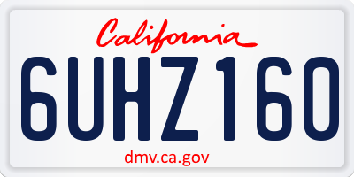 CA license plate 6UHZ160