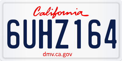 CA license plate 6UHZ164