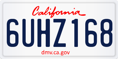 CA license plate 6UHZ168