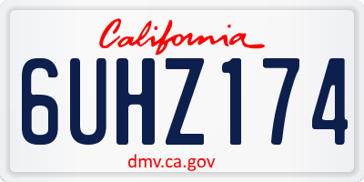 CA license plate 6UHZ174