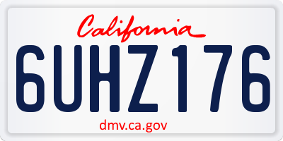CA license plate 6UHZ176