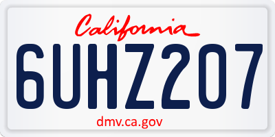 CA license plate 6UHZ207