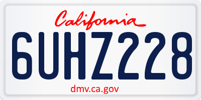 CA license plate 6UHZ228
