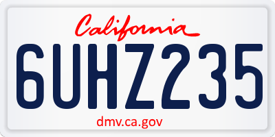 CA license plate 6UHZ235