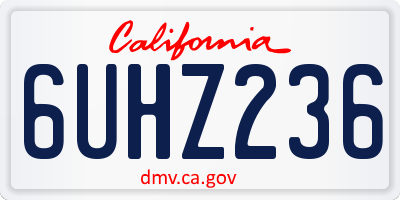 CA license plate 6UHZ236