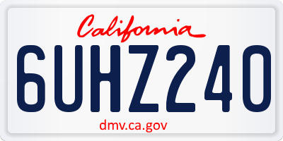 CA license plate 6UHZ240