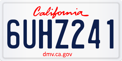 CA license plate 6UHZ241