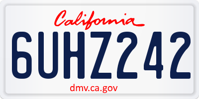 CA license plate 6UHZ242