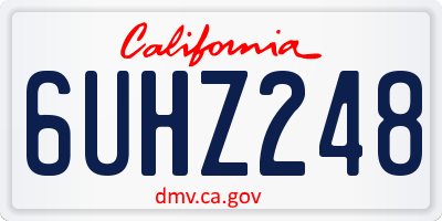 CA license plate 6UHZ248