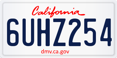 CA license plate 6UHZ254