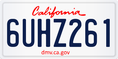 CA license plate 6UHZ261