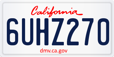 CA license plate 6UHZ270
