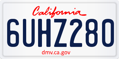 CA license plate 6UHZ280