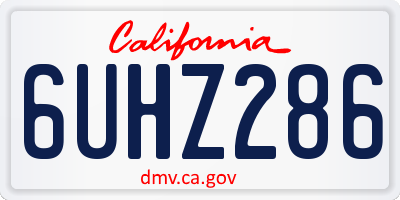 CA license plate 6UHZ286