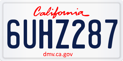 CA license plate 6UHZ287