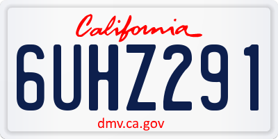 CA license plate 6UHZ291