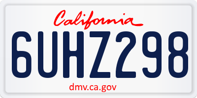 CA license plate 6UHZ298