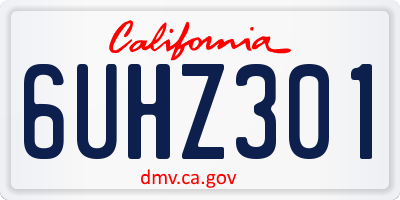 CA license plate 6UHZ301
